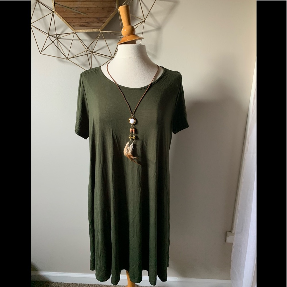 New olive green dress with tag 2x